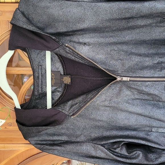 AS by DF Leather Bomber Hoodie Jacket - Picture 4 of 7